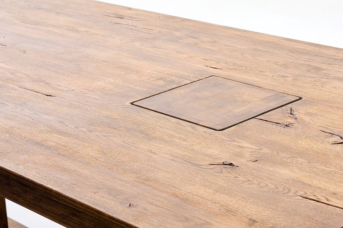 Manchester Stół dębowy bassano / bielony